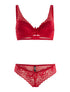 Ensemble SG et culotte en dentelle fine - rouge - 1