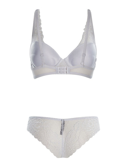 Ensemble SG et culotte en dentelle fine - blanc - 2