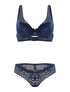 Ensemble SG et culotte en dentelle fine - marine - 3