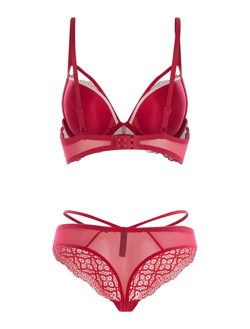 Ensemble SG et string poitrine lace - fushia - 2