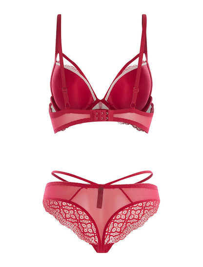 Ensemble SG et string poitrine lace - fushia - 2