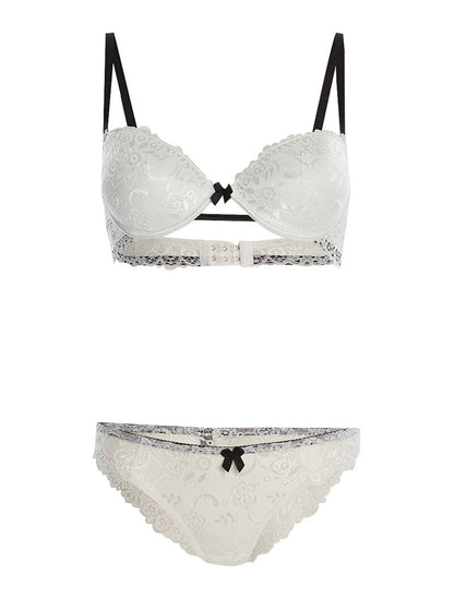 Ensemble SG et culotte liseré contrasté - blanc - 3
