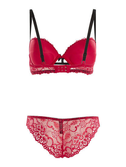 Ensemble SG et culotte liseré contrasté - rouge - 2