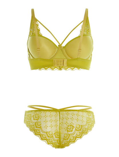 Ensemble SG et culotte lace à bord dentelle - vert anis - 2