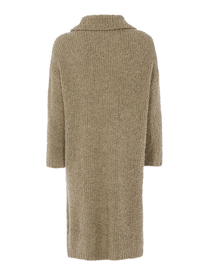 Gilet style manteau long - taupe - 2