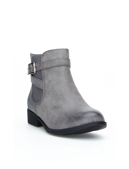 Chelseas boots bimatière lanières décoratives - gris - 2