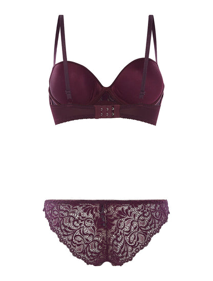 Ensemble SG et culotte à bord dentelle - violet - 2