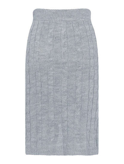 Jupe en maille torsadée - gris - 5