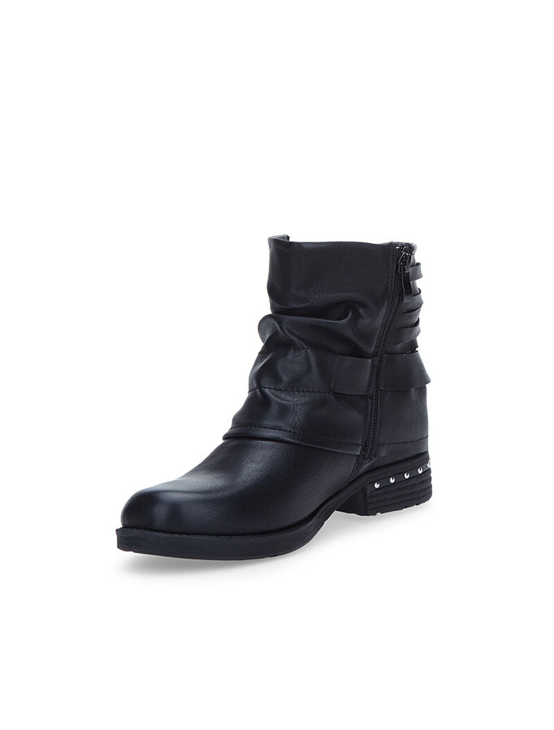 Boots à lanières et clous - noir - 3