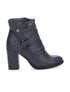 Bottines à empiècement plissé et strass - gris foncé - 1