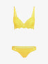 Ensemble en dentelle et culotte ajourée - Jaune - 1