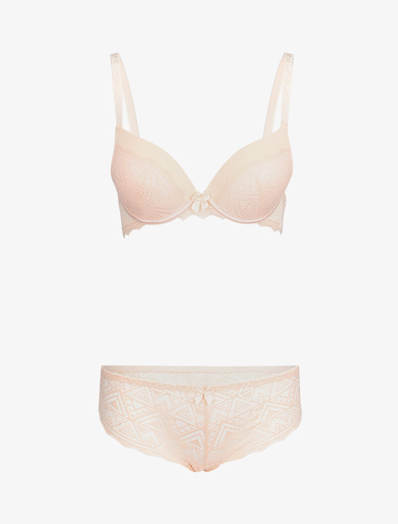 Ensemble à broderies anglaise - Nude - 1