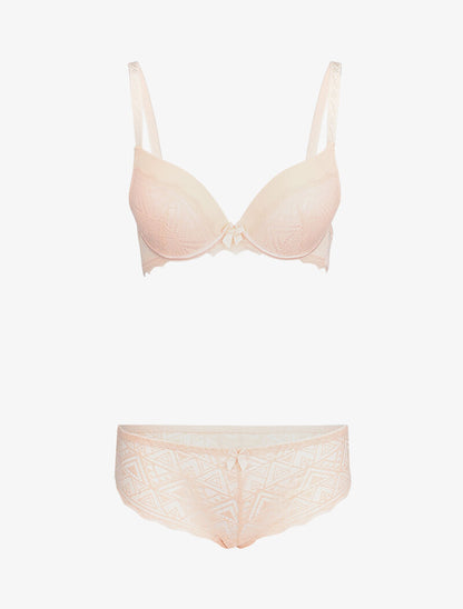 Ensemble à broderies anglaise - Nude - 1
