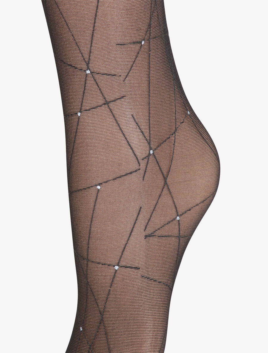 Collants fantaisies à motifs graphiques - Noir - 2