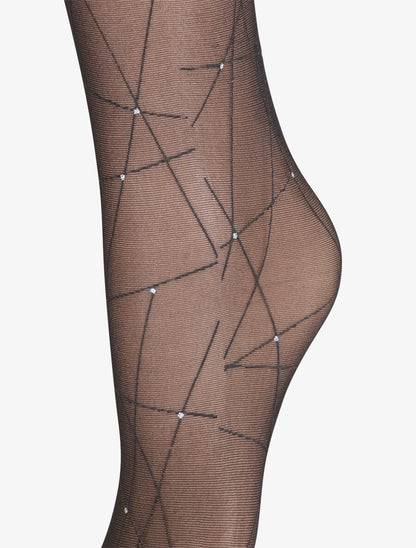 Collants fantaisies à motifs graphiques - Noir - 2