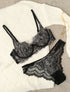 Ensemble en dentelle contrastant - Noir - 1