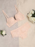 Ensemble en dentelle à liens - Rose pâle - 1