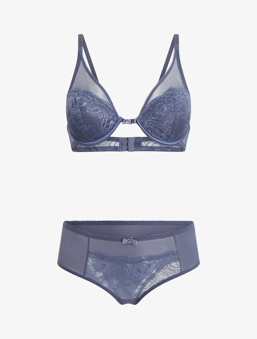 Ensemble SG et culotte avant transparent - Violet - 1