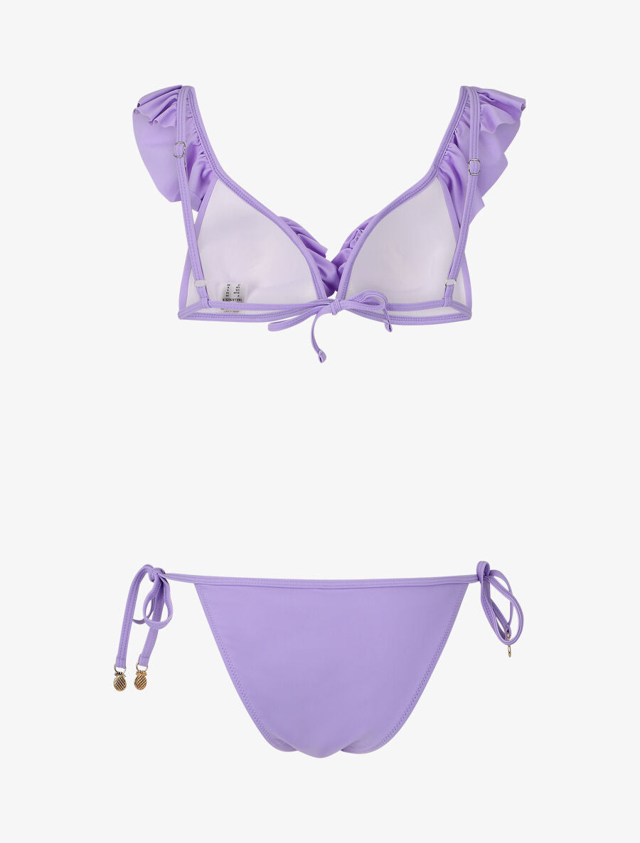 Bikini volanté à détail bijoux ananas - Lilas - 2