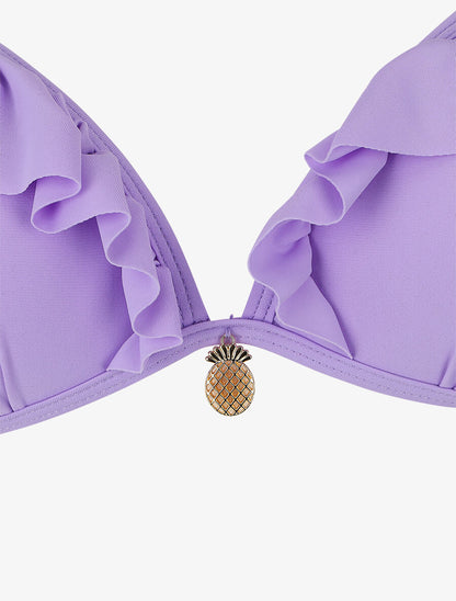 Bikini volanté à détail bijoux ananas - Lilas - 3