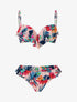Bikini volanté à imprimé fleuri - Rose saumon - 4