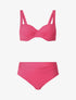 Maillot deux pièces taille haute côtelé - Rose fluo - 4