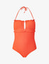 Maillot de bain une pièce à volants - Corail - 1