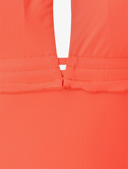 Maillot de bain une pièce à volants - Corail - 3