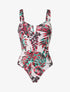 Maillot de bain imprimé plantes tropicales - Blanc - 1