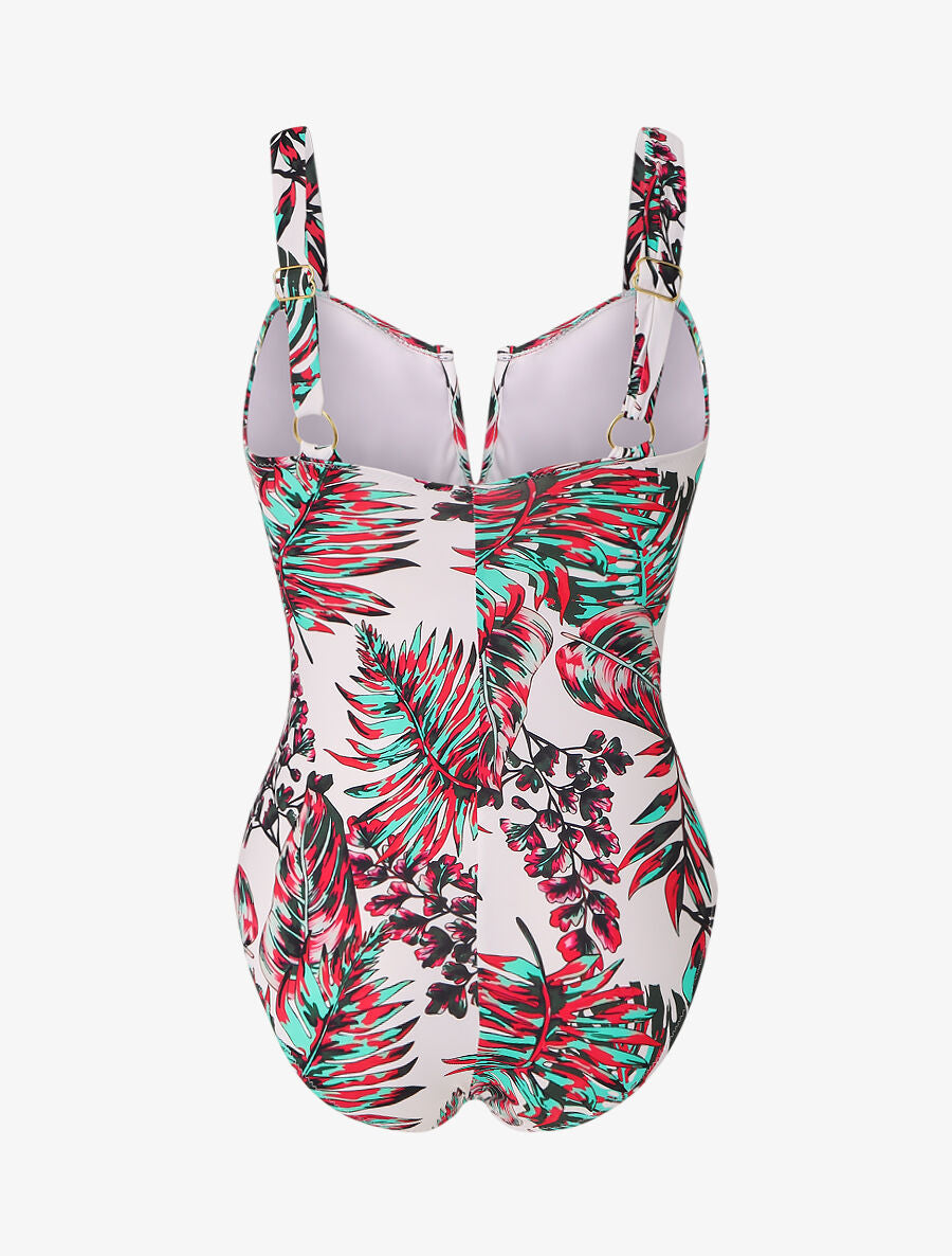 Maillot de bain imprimé plantes tropicales - Blanc - 2