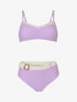 Bikini brassière et culotte montante ceinturée - Lilas - 1
