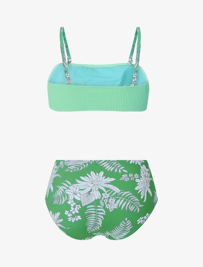 Bikini à brassière bi-matière - Vert - 2