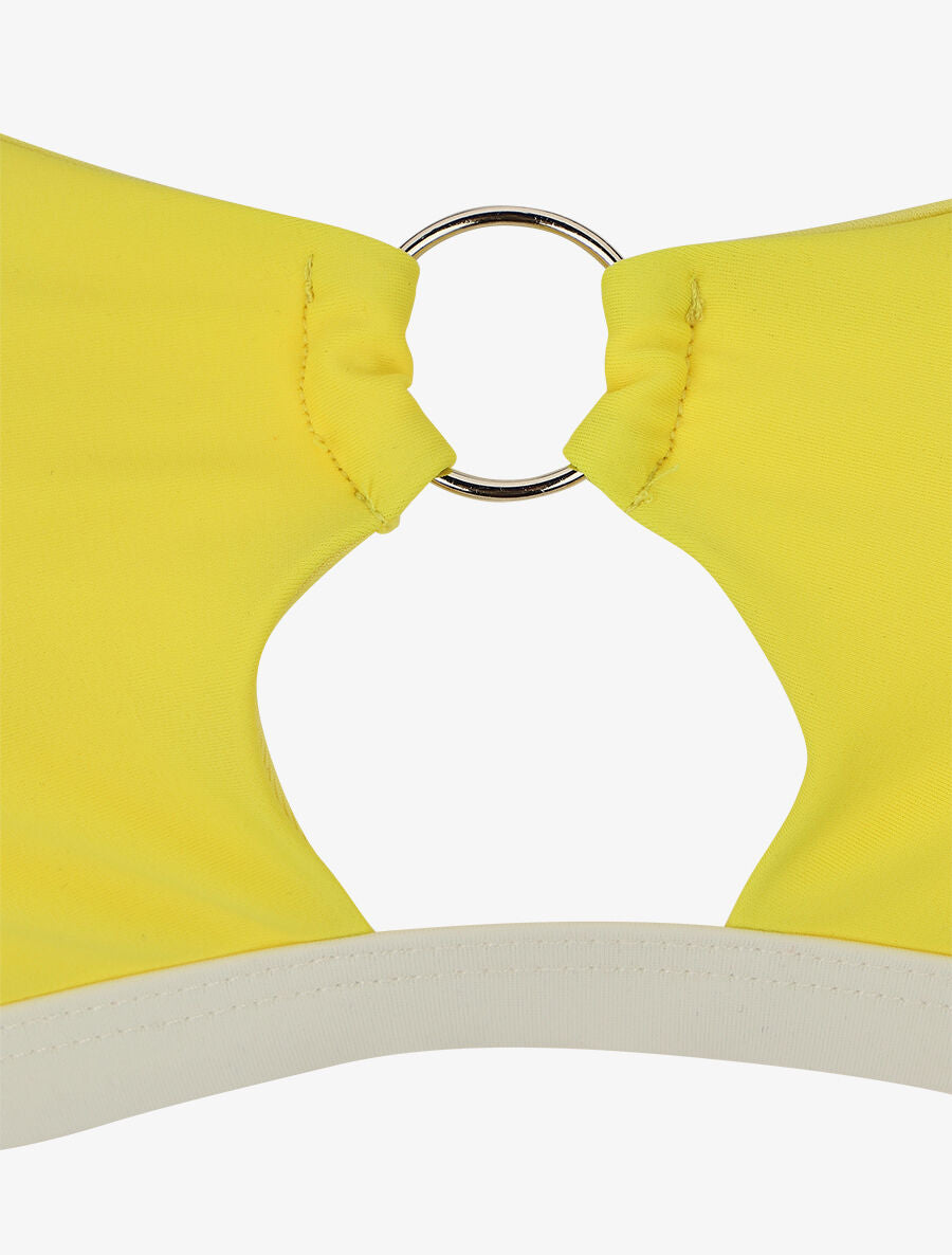Bikini échancré à anneau - Jaune - 3