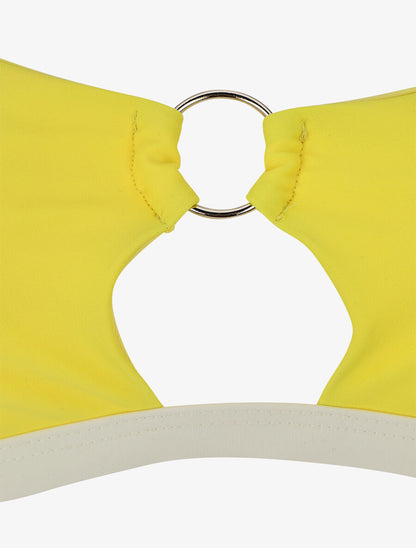 Bikini échancré à anneau - Jaune - 3