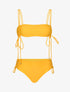 Bikini à brassière à jeu de liens - Jaune moutarde - 1