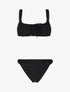 Maillot deux pièces froncé - Noir - 1