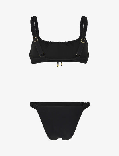 Maillot deux pièces froncé - Noir - 2