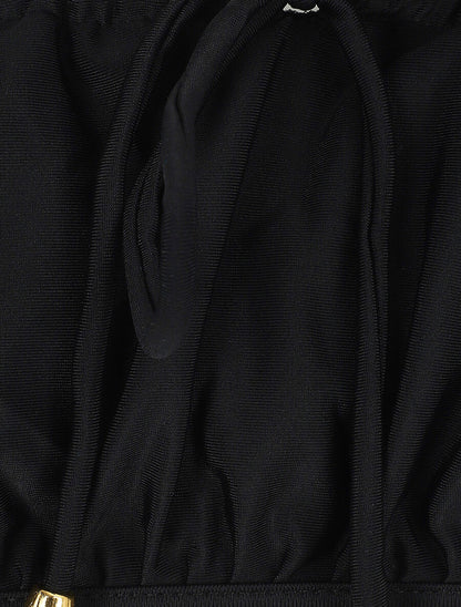 Maillot deux pièces froncé - Noir - 3