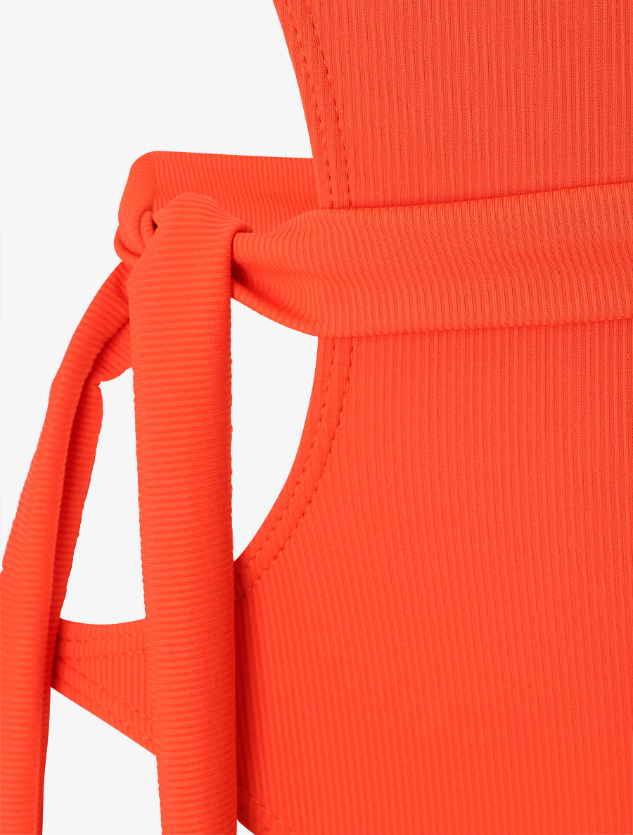 Maillot de bain échancré à lien décoratif - Orange - 3