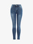 Jean push up légèrement délavé coupe skinny - Bleu - 4