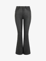 Pantalon en simili coupe flare - Noir - 1