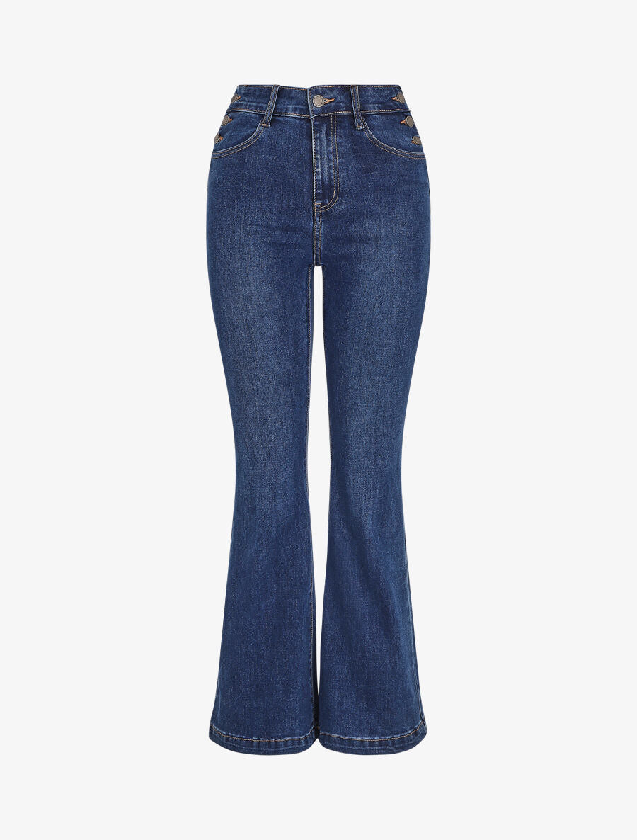 Jean classique coupe flare - Bleu - 1