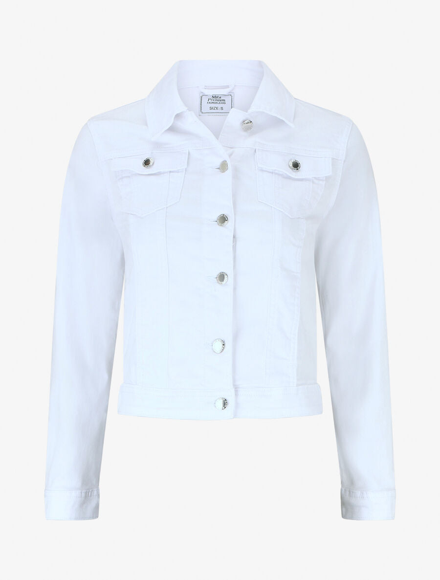 Veste en jean droite - Blanc - 1