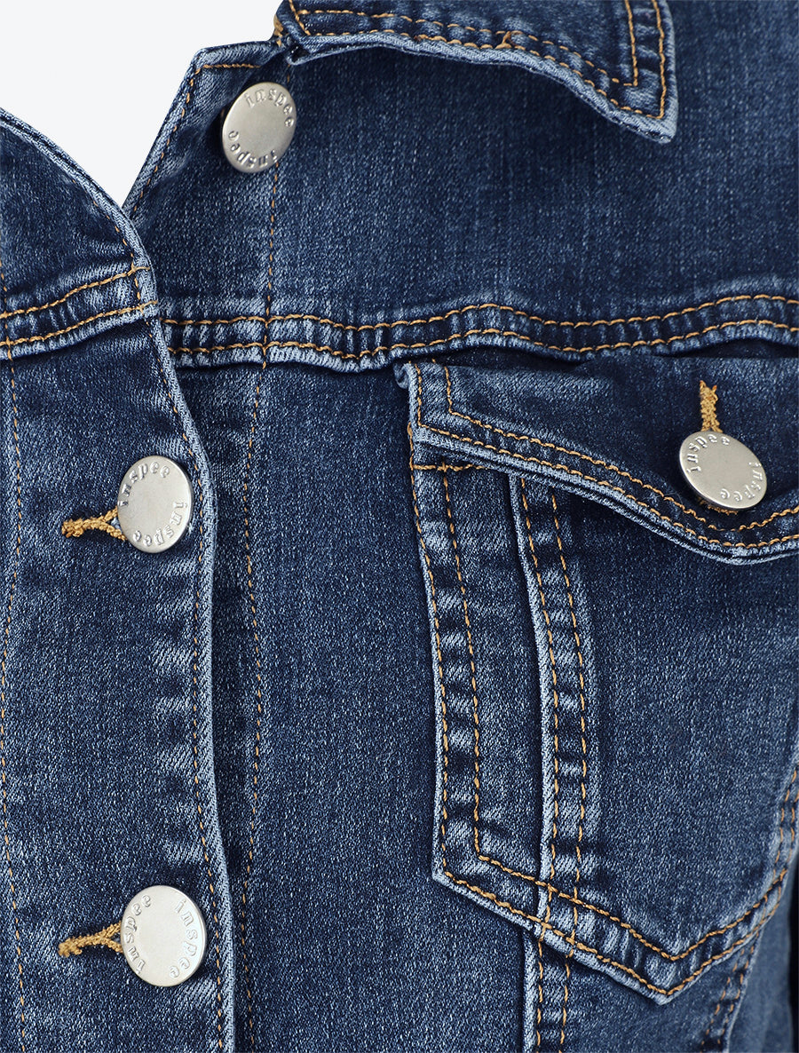 Gerade Jeansjacke - Blau