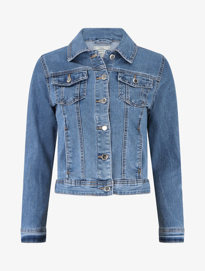 Veste en jean coupe droite - Bleu - 1