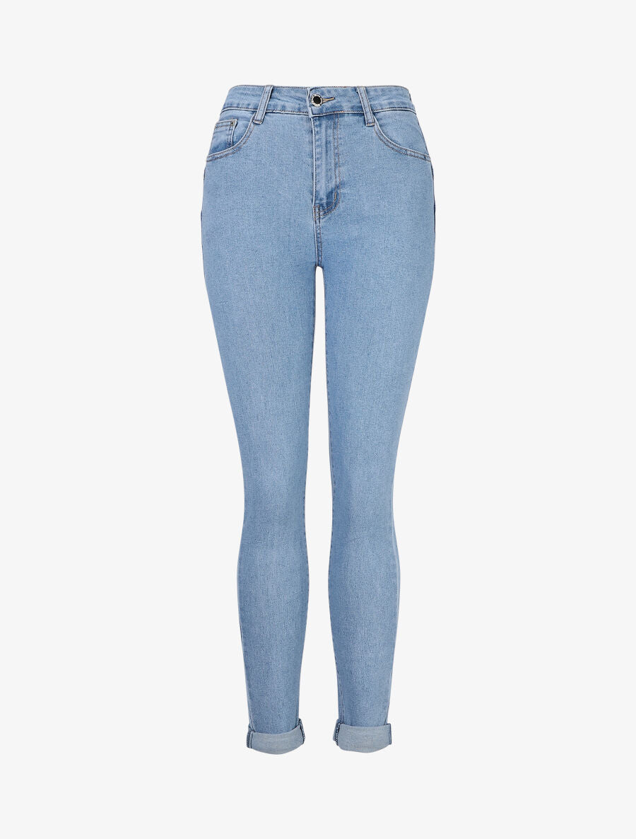 Jean à revers coupe slim - Bleu - 1