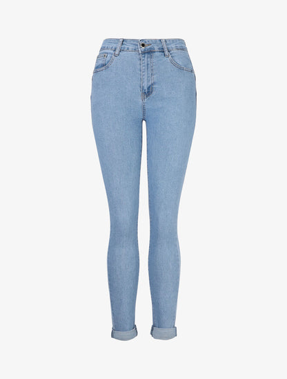 Jean à revers coupe slim - Bleu - 1