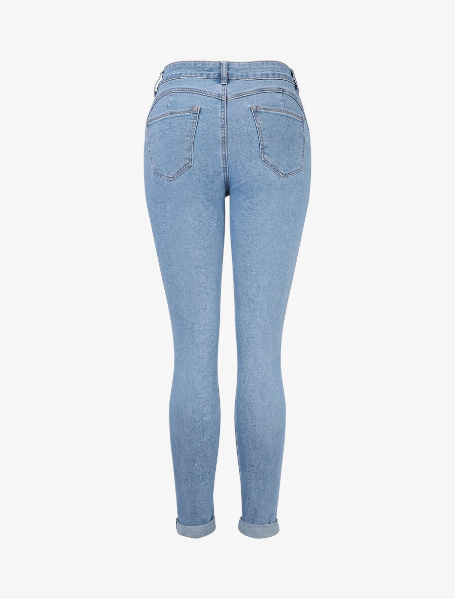Jean à revers coupe slim - Bleu - 2