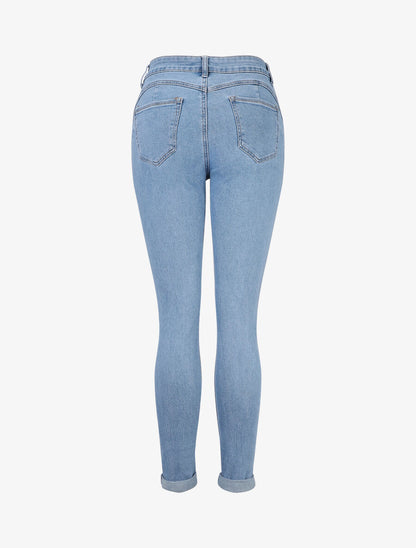 Jean à revers coupe slim - Bleu - 2