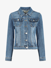 Veste en jean coupe droite - Bleu - 1